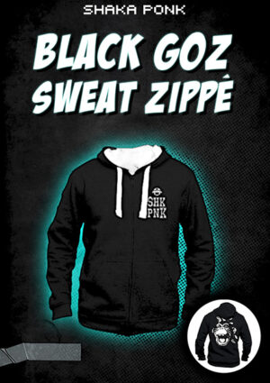 SWEAT ZIPPÉ BLACK GOZ